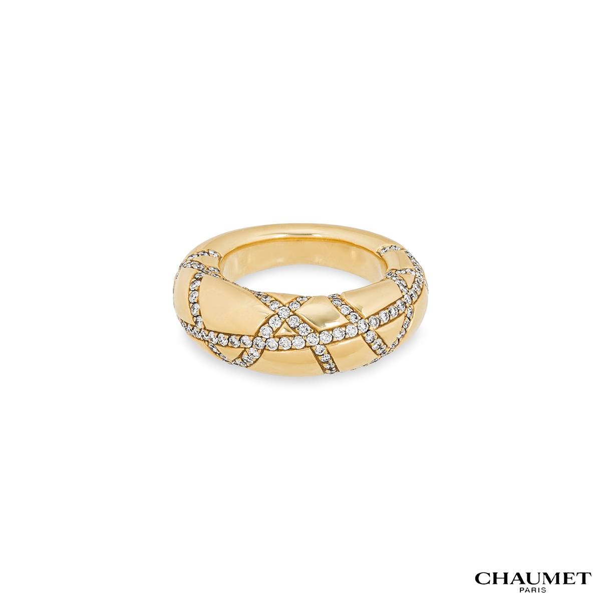 Chaumet Yellow Gold Diamond Dress Ring 1.27ct